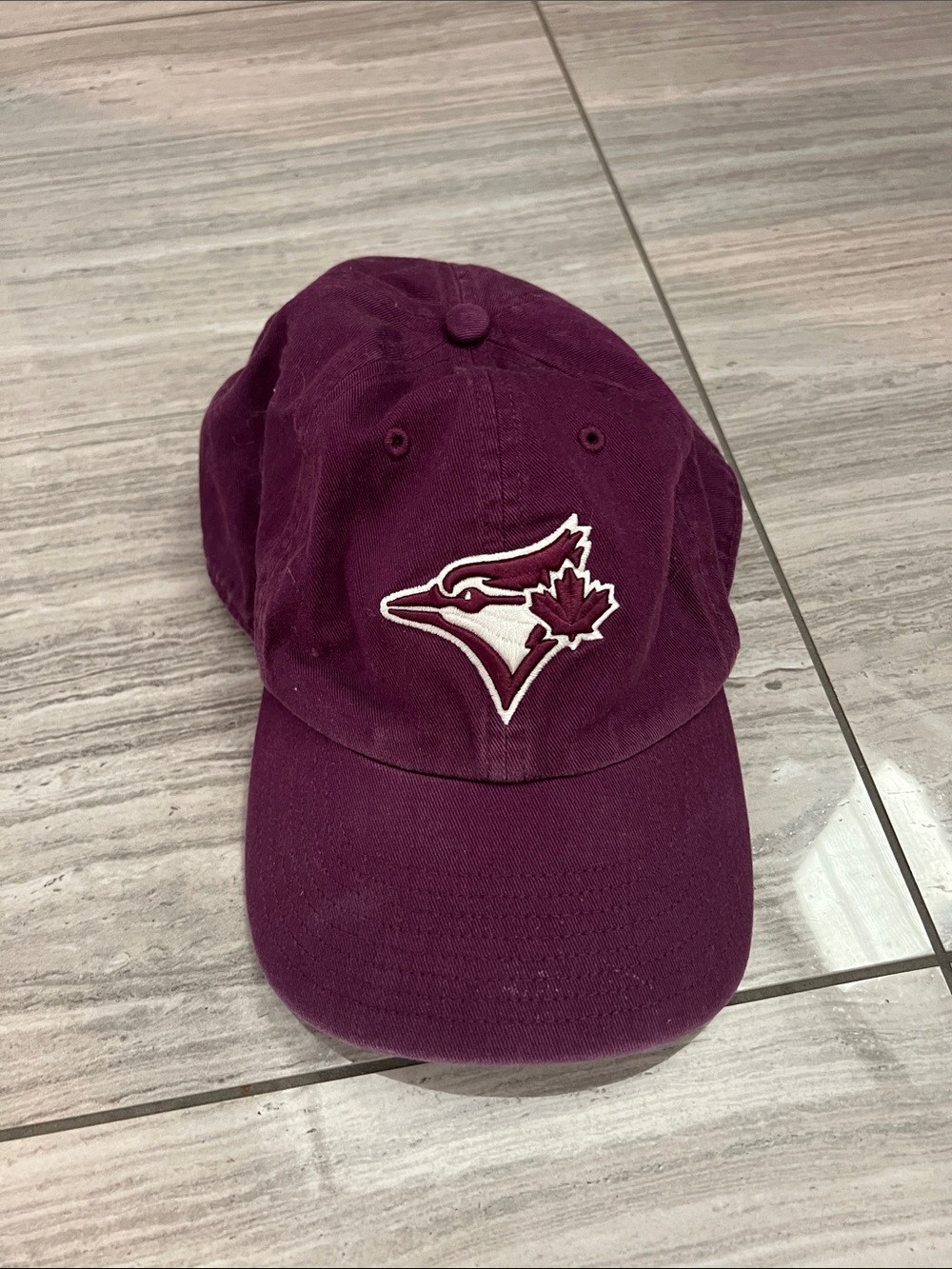 Genuine Merchandise Plum Baseball Cap with Embroidered Leaf